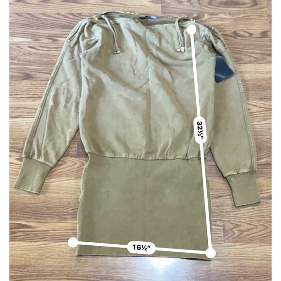 Retrofête DARCY TERRY Caramel Mini SWEATSHIRT DRESS size M - Picture 6 of 12